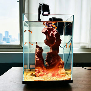Adorno de Acuario Inspirado en Antelope Canyon – Formación de Roca Mineral Hecha a Mano, Diseño de Cañón Ranurado, Compatible con Acuarios de hasta 20×20×30 cm