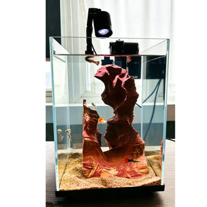 Adorno de Acuario Inspirado en Antelope Canyon – Formación de Roca Mineral Hecha a Mano, Diseño de Cañón Ranurado, Compatible con Acuarios de hasta 20×20×30 cm