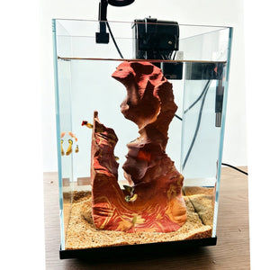 Adorno de Acuario Inspirado en Antelope Canyon – Formación de Roca Mineral Hecha a Mano, Diseño de Cañón Ranurado, Compatible con Acuarios de hasta 20×20×30 cm