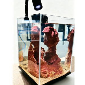 Adorno de Acuario Inspirado en Antelope Canyon – Formación de Roca Mineral Hecha a Mano, Diseño de Cañón Ranurado, Compatible con Acuarios de hasta 20×20×30 cm